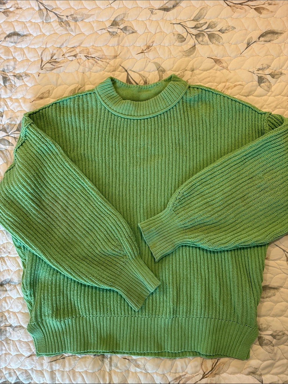 aerie Seafoam Ribbed Crewneck Sweater